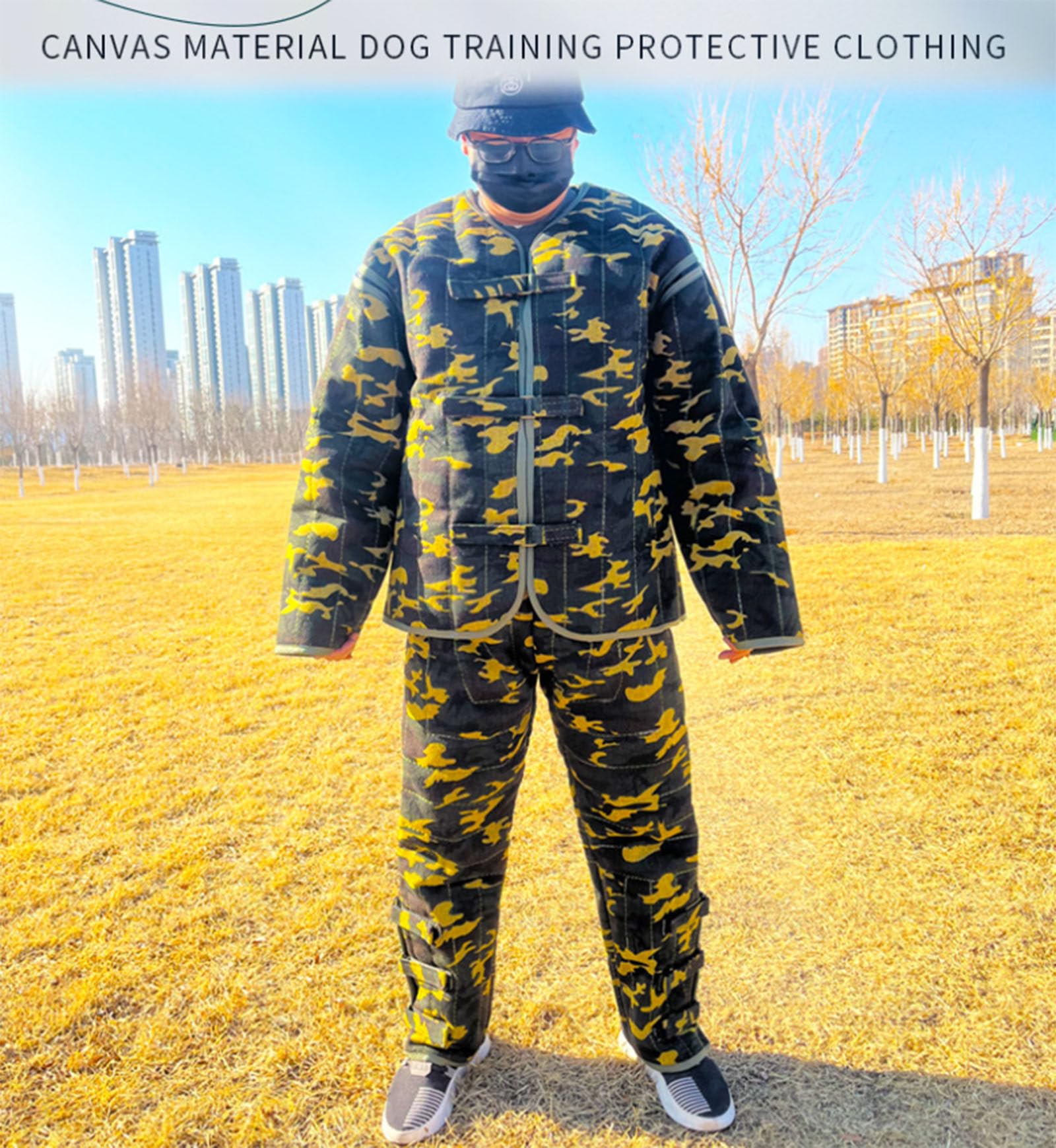 Traje de adiestramiento canino,Ropa protectora para adiestramiento canino,grueso, antidesgarros,Mangas extraíbles con cremallera,Altura recomendada: 1,65-1,85 m