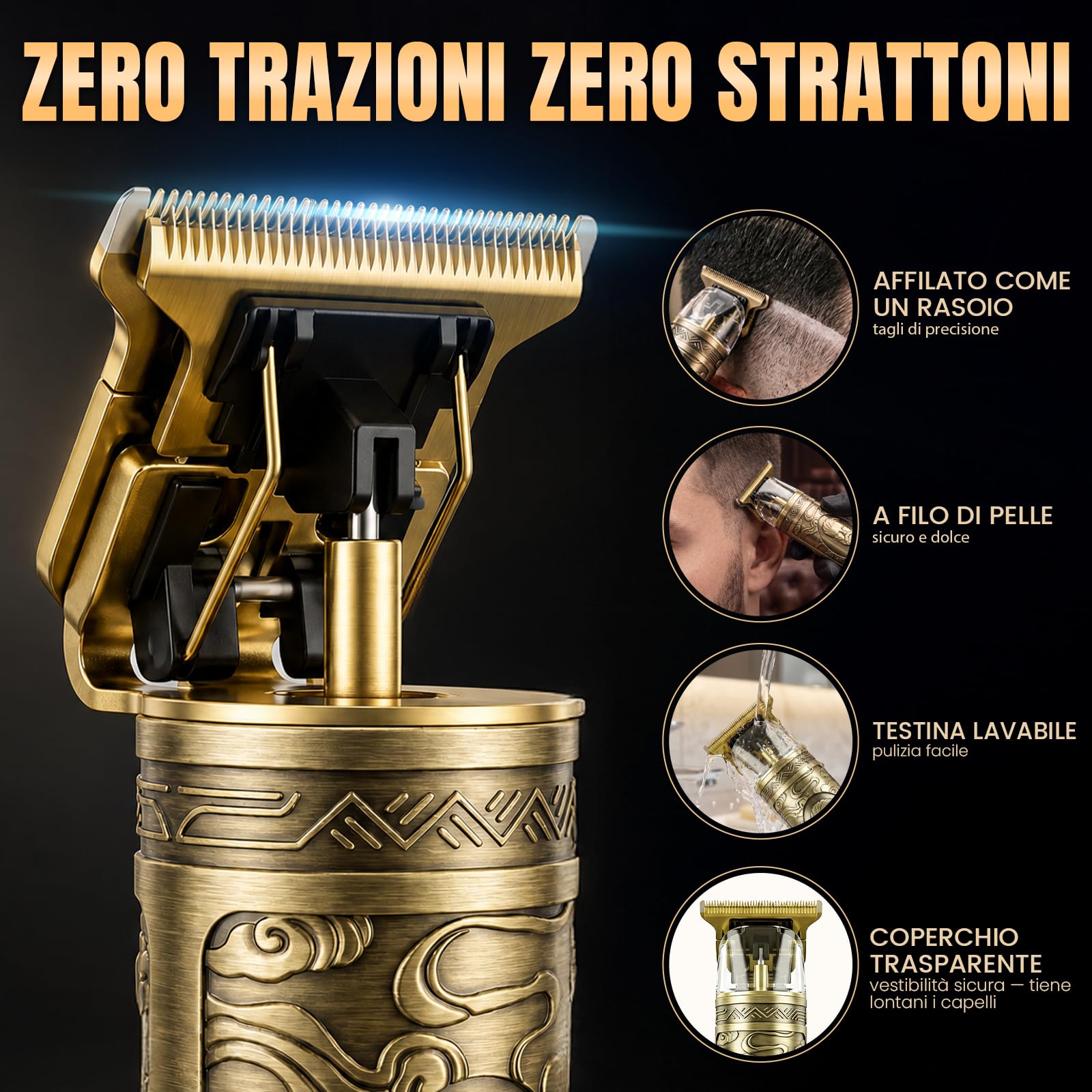 Yineel HC200 Tagliacapelli Uomo Professionale, rasoio elettrico barba | Elettrico Barba Macchinetta per Capelli Ricaricabile USB, Schermo LCD,Set Tagliabarba,Lama di Precisione a T, Regalo per Uomo
