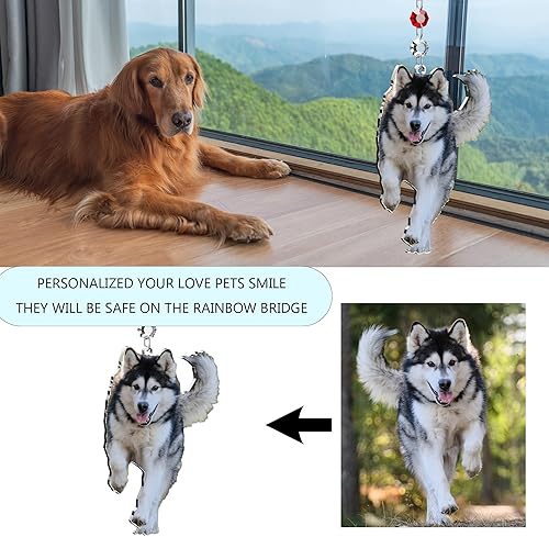 Miniatura 5 de Fanery Sue Regalos conmemorativos para perros por pérdida de perro, atrapasoles conmemorativo personalizado para mascotas con imagen, regalos