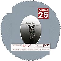 Vista 44 de Tapete de 8 x 10 pulgadas, corte biselado para fotos de 5 x 7 pulgadas, con apertura de tablero de fotos ovalado blanco precortado, sin ácidos, mate