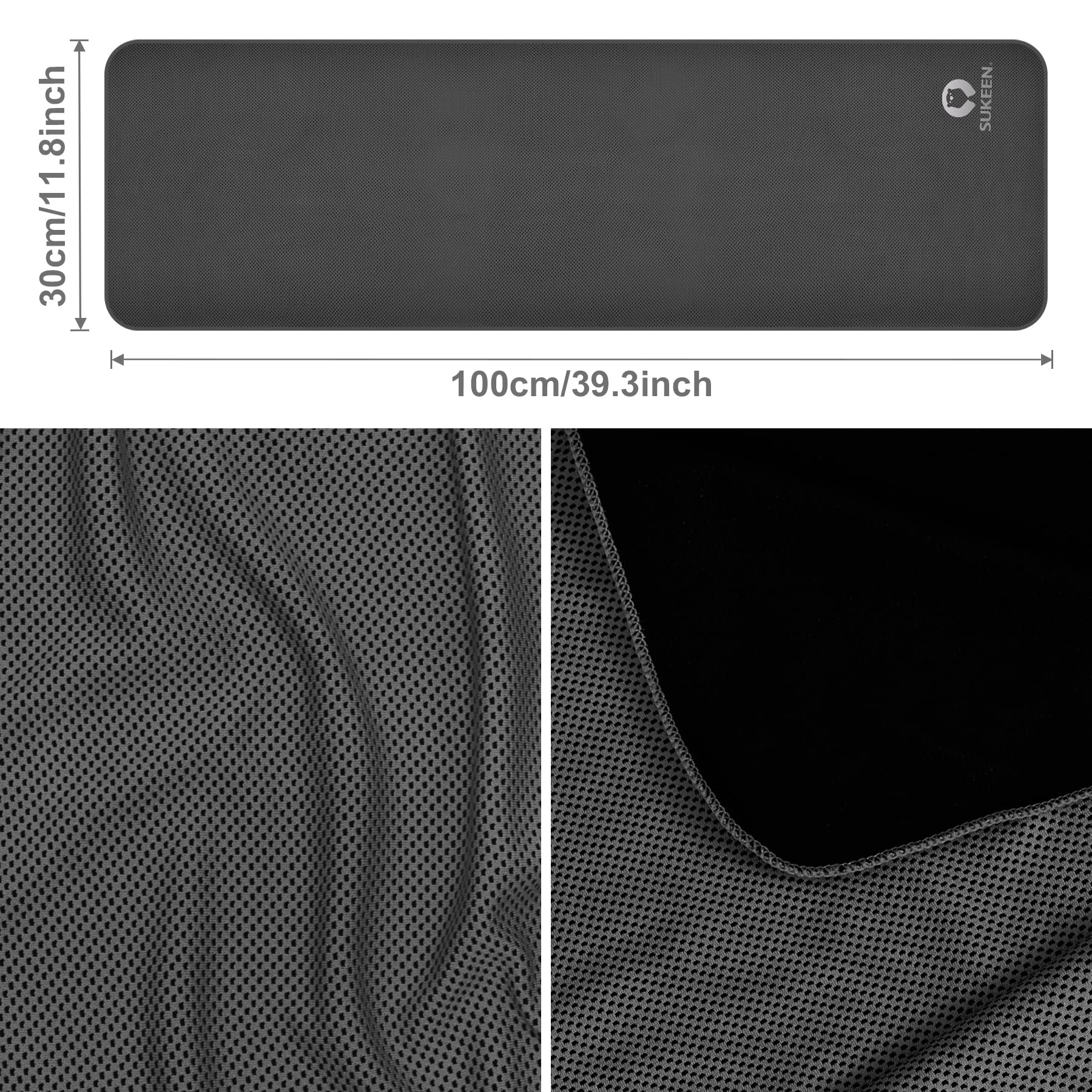 Sukeen Lot de 6 serviettes rafraîchissantes 100 x 30 cm – Serviette de fitness pour gym, golf, yoga