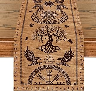Sponsored You’re seeing this ad based on the product’s relevance to your search query.Learn more about this advertisement Artoid Mode Wooden Viking Tree of Life Raven Helmet of Awe Table Runner, Seasonal Table Decoration, Indoor, Holiday, Party Decor, 40 x 140 cm