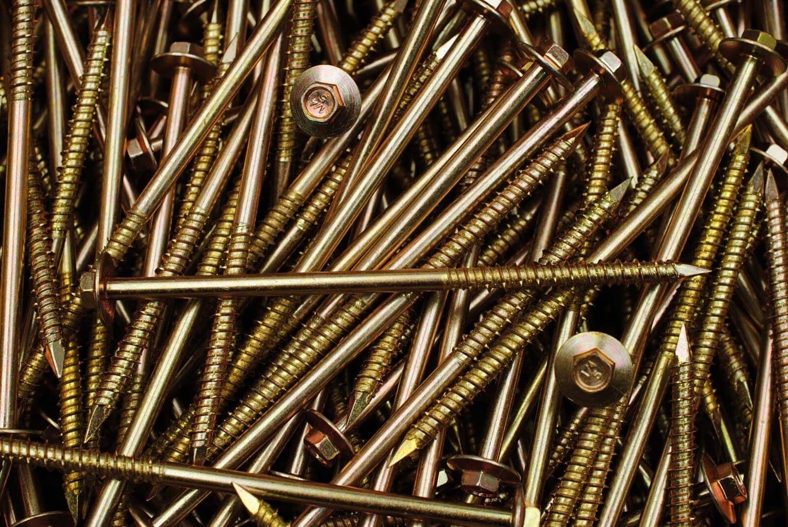 (75 pcs) Hex Flange Head 1/4 x 5 Concrete Masonry Screws Yellow Zinc Tapcon