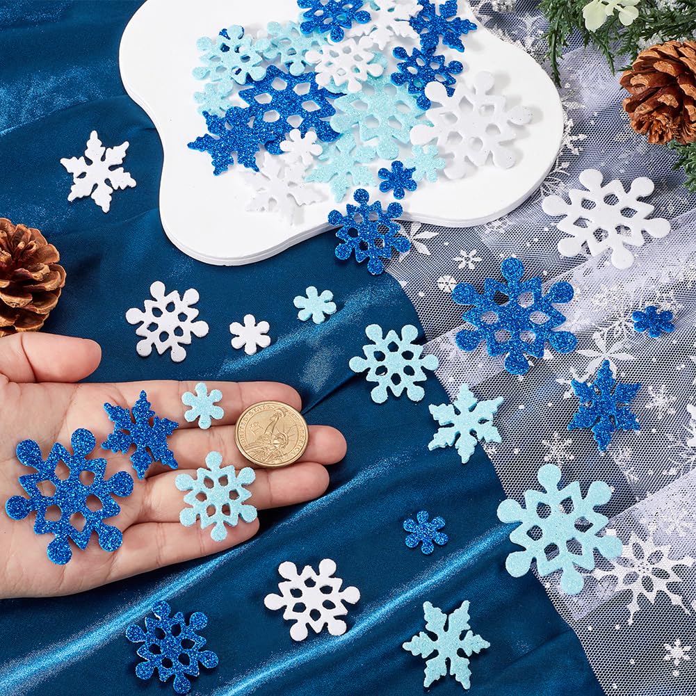 minkissy 10 Pezzi con Fiocco di Neve Applicazioni di Fiocchi di Neve per Cucire Adesivi Glitterati con Fiocco di Neve Tiara molletta forcine Fai da Te Accessori Artigianali Manuale