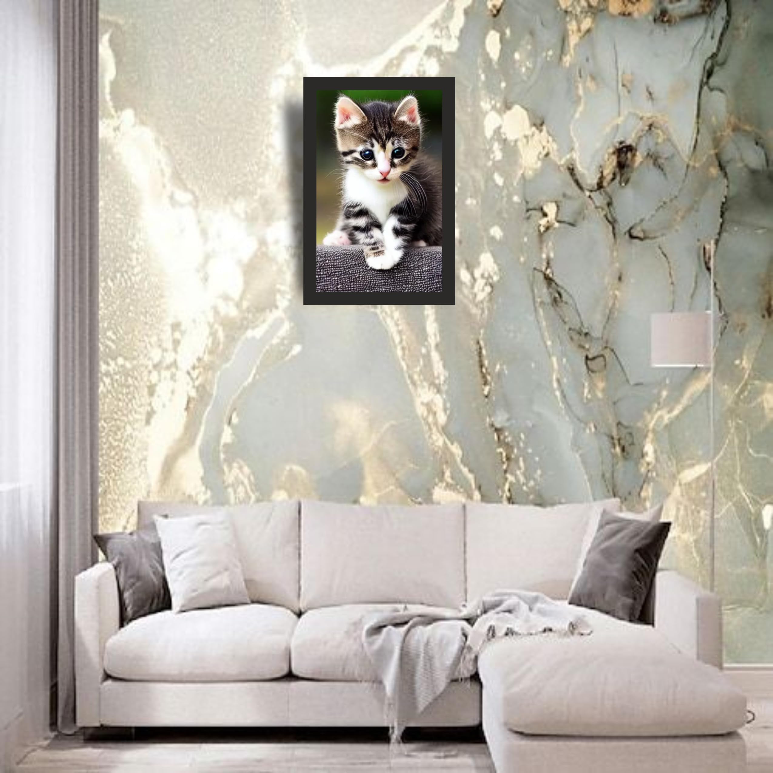 Cute Striped Kitten Wall Art Frame 12x18 Inch – view 3