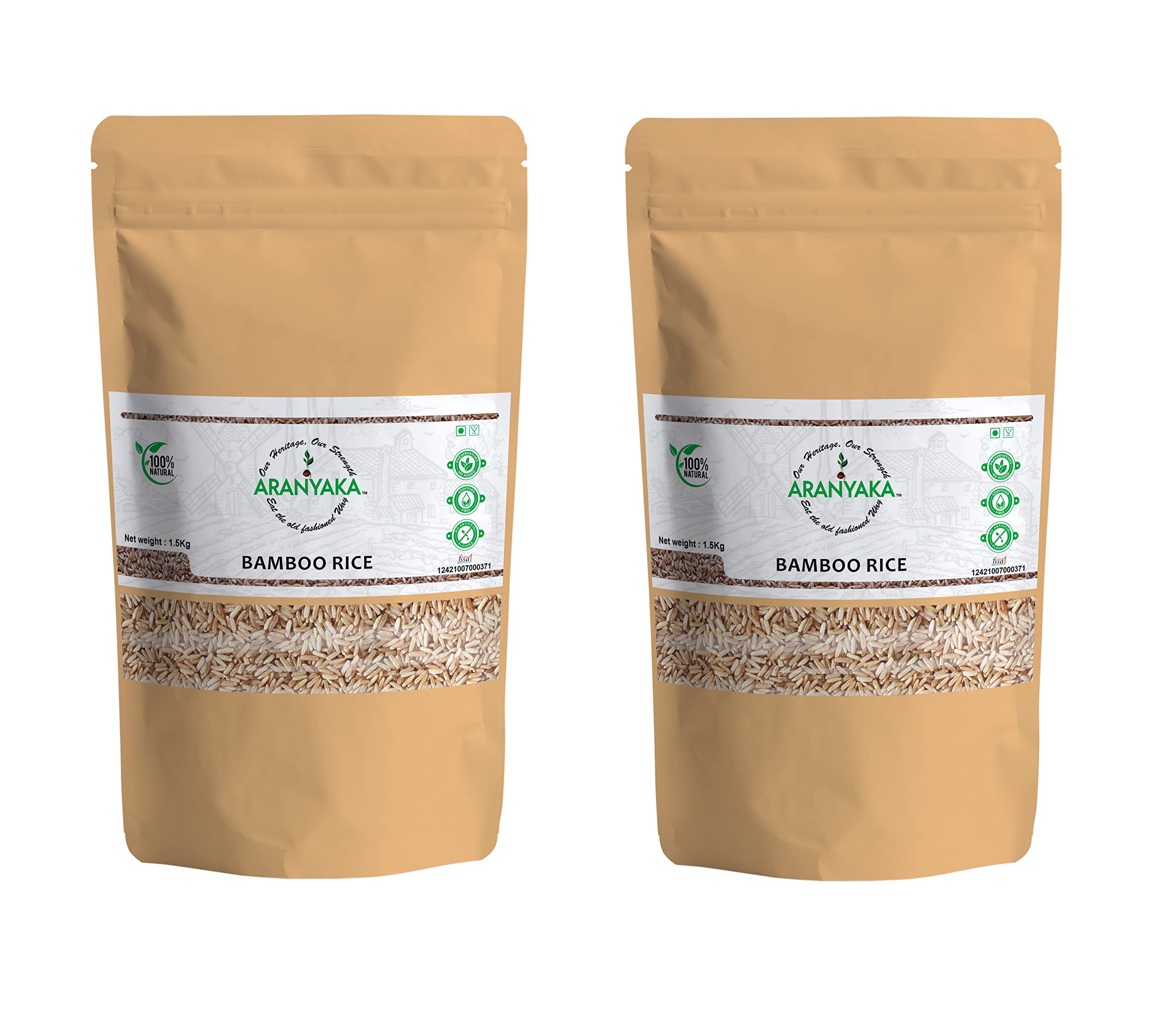 Aranyaka Kerala Wayanadan Forest Wild Bamboo Rice 3 Kg| Mulayari | Small Grain, Raw | Unpolished | (1.5 Kg x 2) |3 kg in Total | (B0BFJ76754) Amazon Price History, Amazon Price Tracker