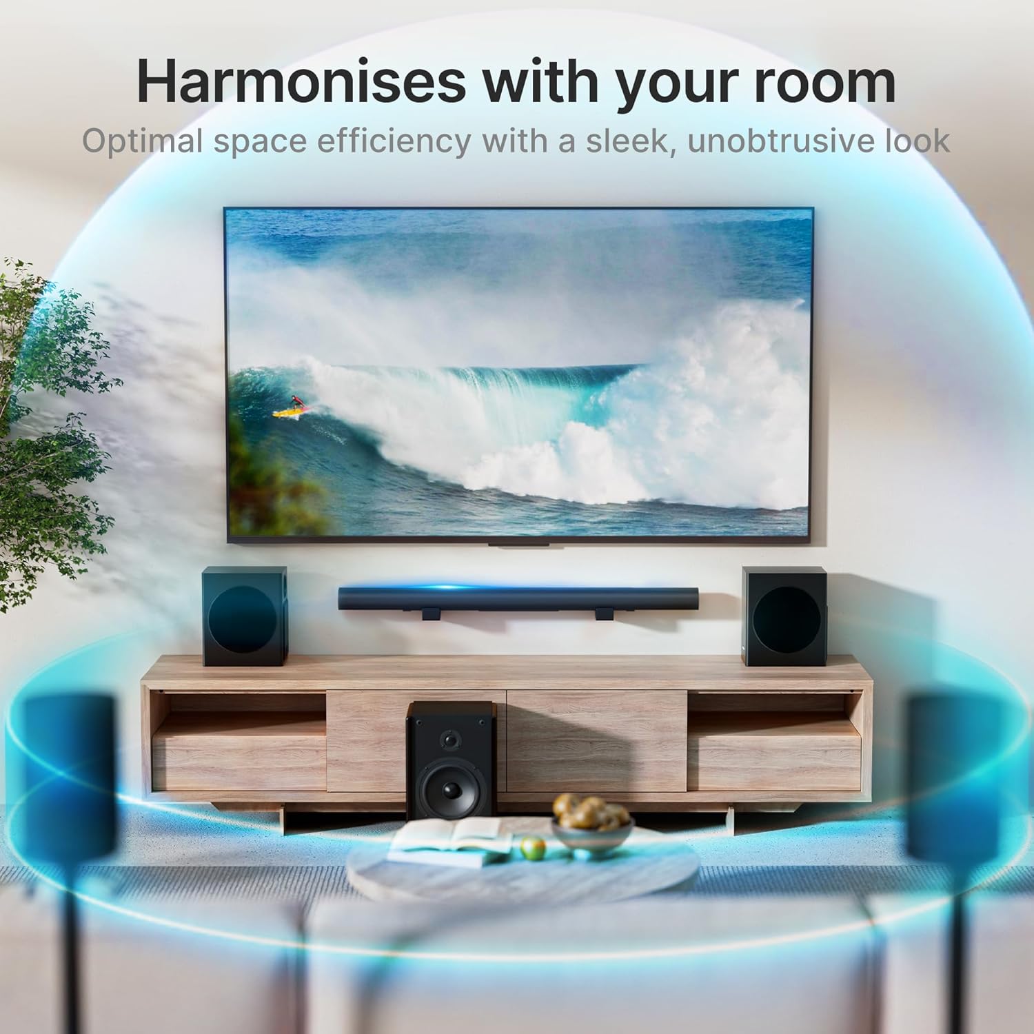 PEGZONE Soundbar Wall Mount,33lbs Capacity,Adjustable Depth Height from 3.5" to 6.1",Soundbar Mounts Under TV for Wall, Black