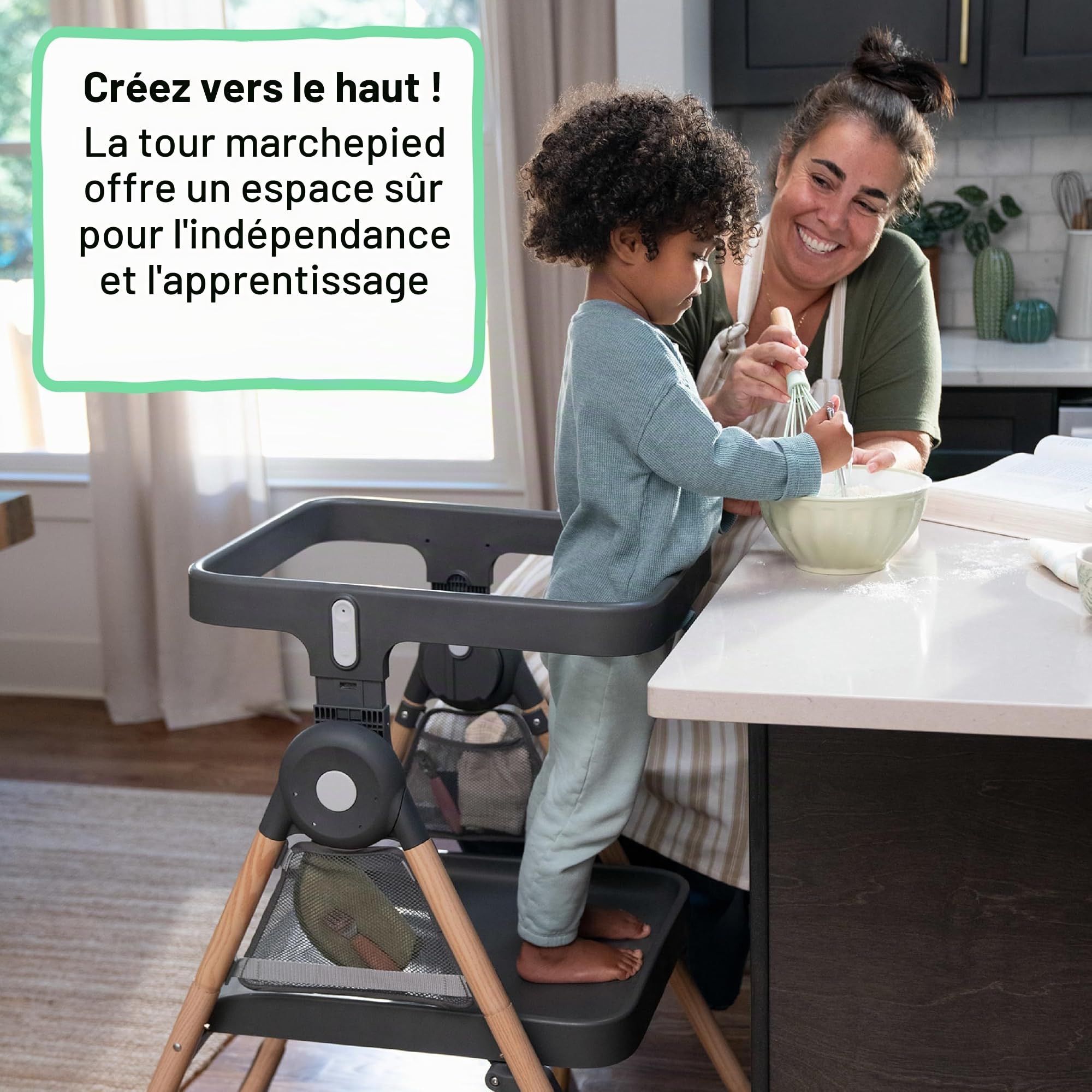Ingenuity, Chaise Haute Pliable Proper Positioner Create Up! - Centre d'Activités Convertible et Tour d'Apprentissage, 9 Modes d'Utilisation, Poches de Rangement, Wesley, 0 Mois à 5 Ans
