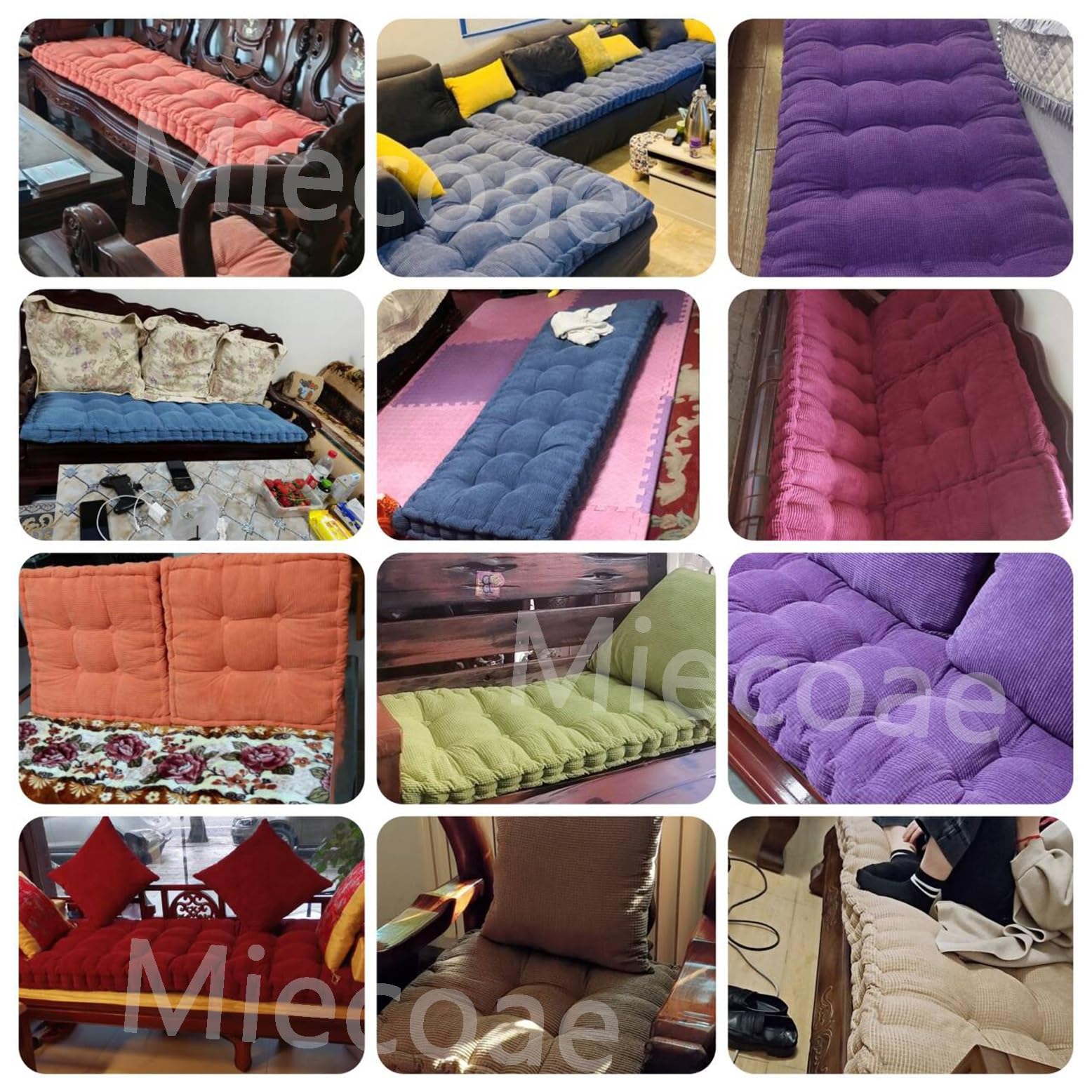 KKXXYQFC Outdoor-Gartenbank-Kissenauflage – 40 x 40 cm wasserdichter Sitzbezug – Bequeme Bankauflage für Terrassensitze – Sitzkissen für Gartenmöbel – dekoratives Couchkissen