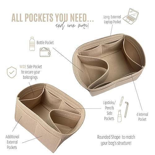 Miniatura 5 de Purse Organizer for Petit Flot Bucket Bag Organizer, PM Petit Float Insert, 2mm Thick Premium Felt Snug Sturdy (For Petit Flot PM, Lime)