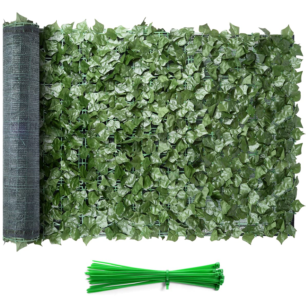 Eden's Decor 120"X40" Artificial Ivy Privacy Screen Faux Ivy Leaf Privacy Fence Screen Artificial Hedge for Outdoor, Apartment, Balcony -Mesh Backing