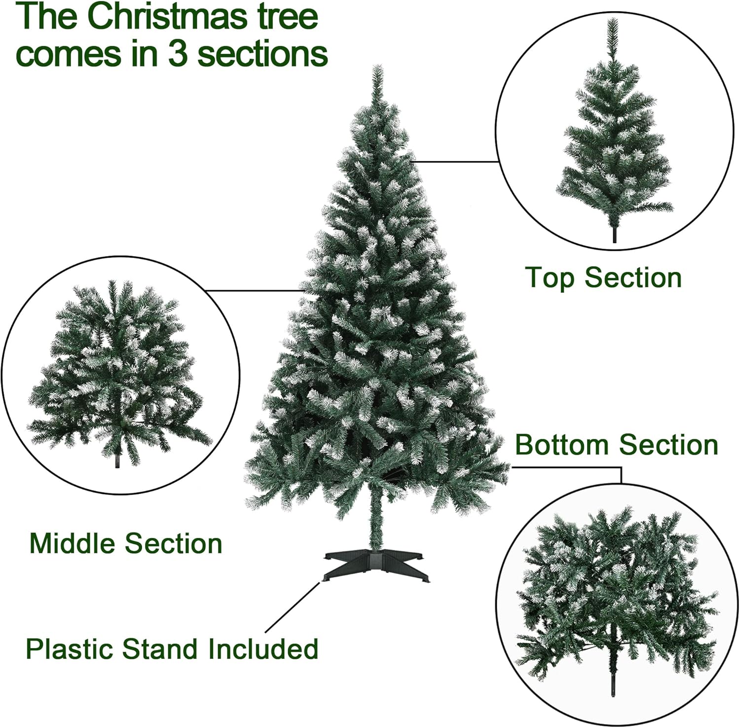 2022 Southpointpavillian Christmas Tree Size Lokass 6Ft Christmas Tree Artificial Xmas Pine Tree With Detachable Stand  For For Home, Office, Party Decoration, Christmas Season, Partially Flocked  Design & Metal Hinges & Easy Assembly : Home & Kitchen