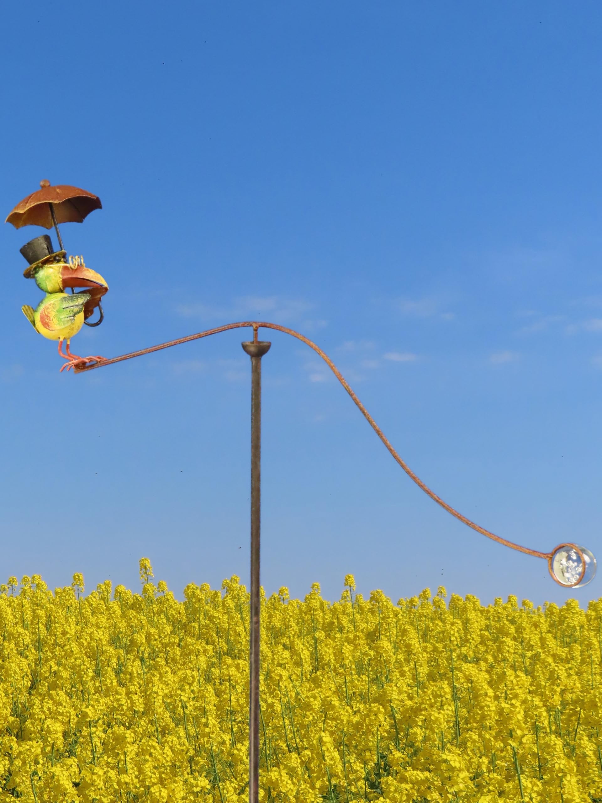 Pommerntraum ®| Windspiel Rabe Gartenwippe Metallwindspiel Vogel Vögel