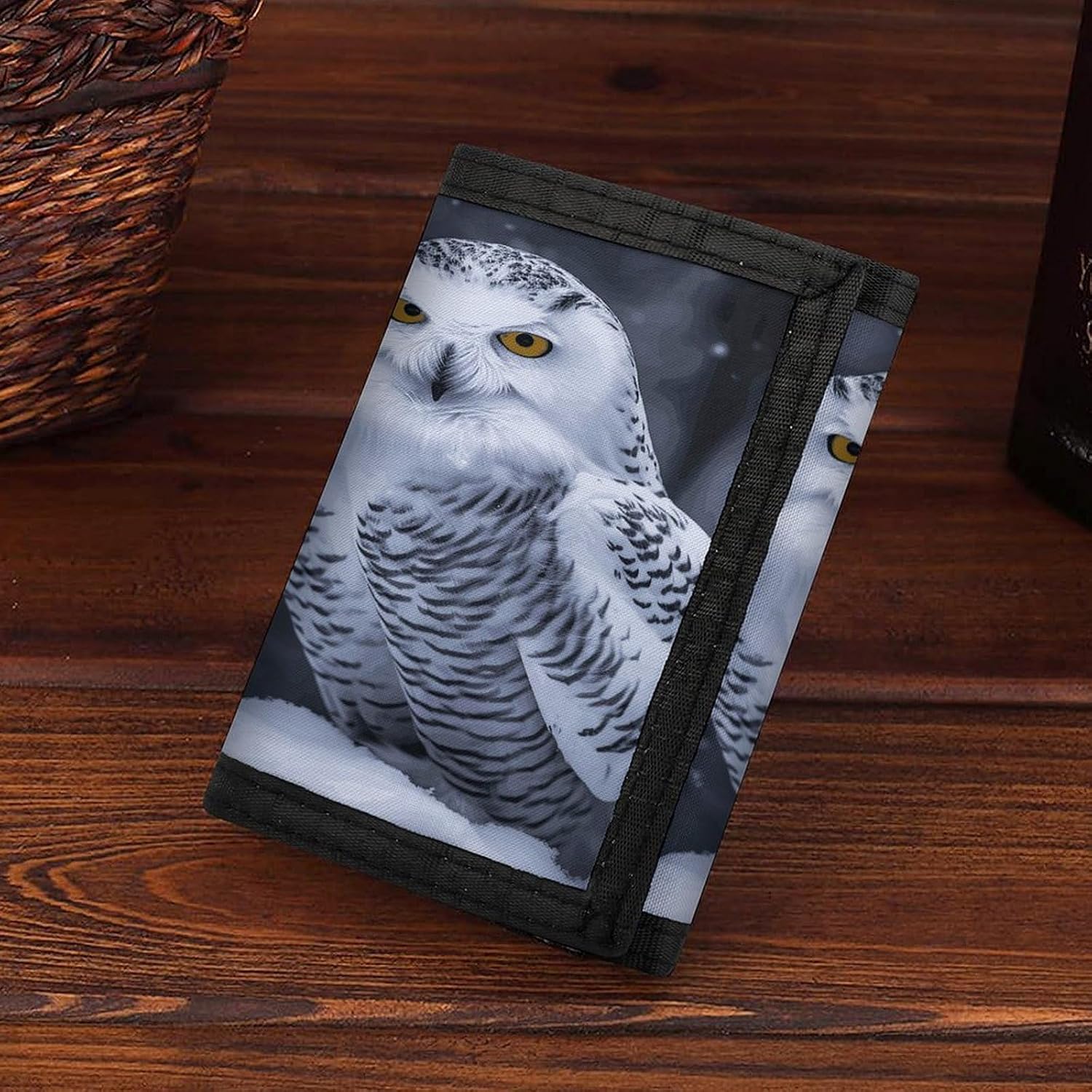 Arctic Owl Wallet for Men Women Zipper Travel Wallets Stylish Trifold Wallets with Large Capacity Bifold Wallet