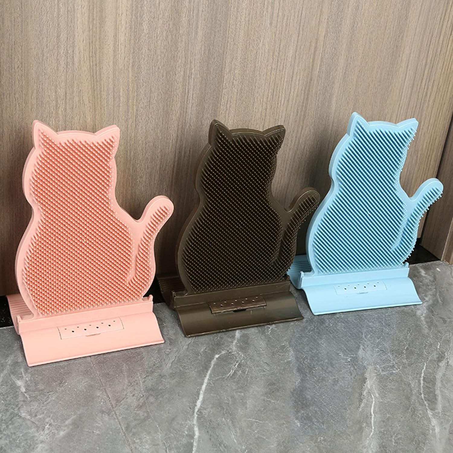 Katzen-Selbstpflege-Spielzeug, Wand-Ecken-Massagekamm, perfekte Massagebürste, Katzenscheuerstab, geeignet for Katzen Aller Größen, katzenförmige Textur for die Selbstpflege, Blau/949