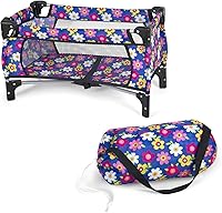 FashNKolor Baby Doll Pack n Play Crib Set - Foldable Bassinet, Blanket & Carry Bag for 20" Dolls, Easy Storage Toy Playpen