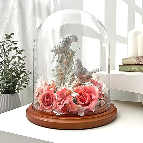 Miniatura 8 de Plymor Cúpula de cristal de 8" x 10.25" (base de chapa de nogal)