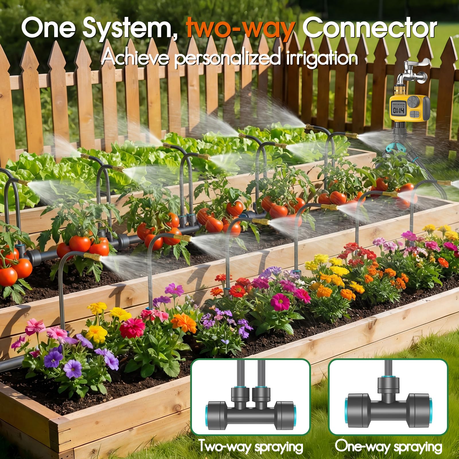 Tropfbewässerungssystem Set – 30M Automatisches Bewässerungssystem mit Timer und 20 Düsen, für bis zu 20 Topfpflanzen, ideal für Innenräume, Garten & Balkon