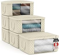 Vista 12 de Sorbus Bolsas de Almacenamiento Medianas para Ropa - Contenedores Plegables para Mantas para Organizar Dormitorio, Armario, Ropa, Edredón