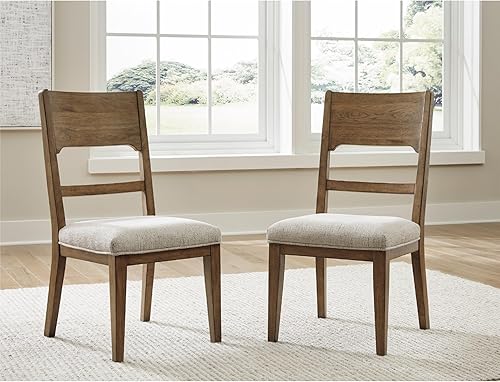 Miniatura 2 de Signature Design by Ashley Cabalynn - Juego de sillas de comedor tradicionales, 2 unidades, marrón y marrón