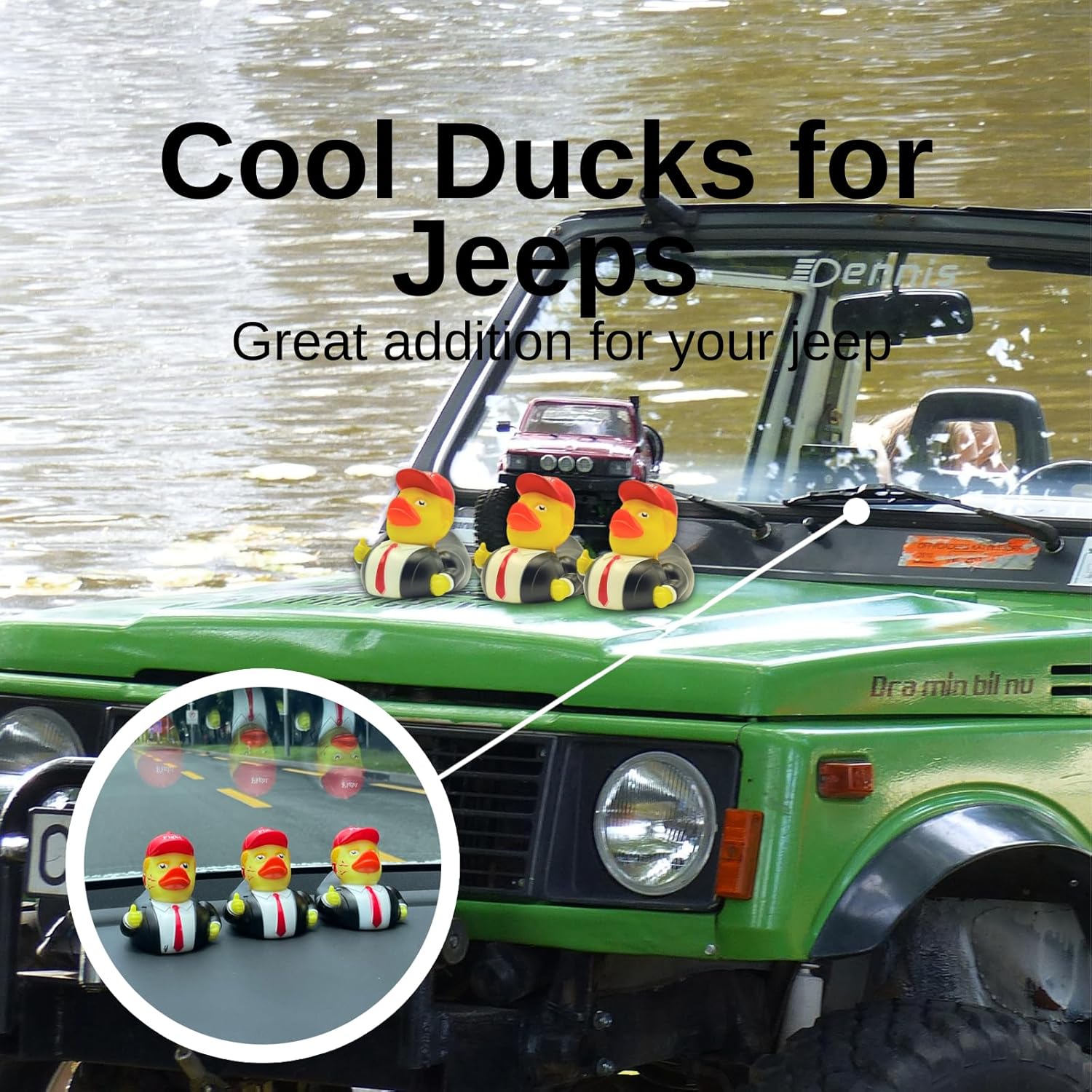 Rubber Ducks, 2024 New Squeak Rubber Duck for Baby Bath and Jeep Ducking, 3.5 Inch Funny Duck Toy for Kids Gift