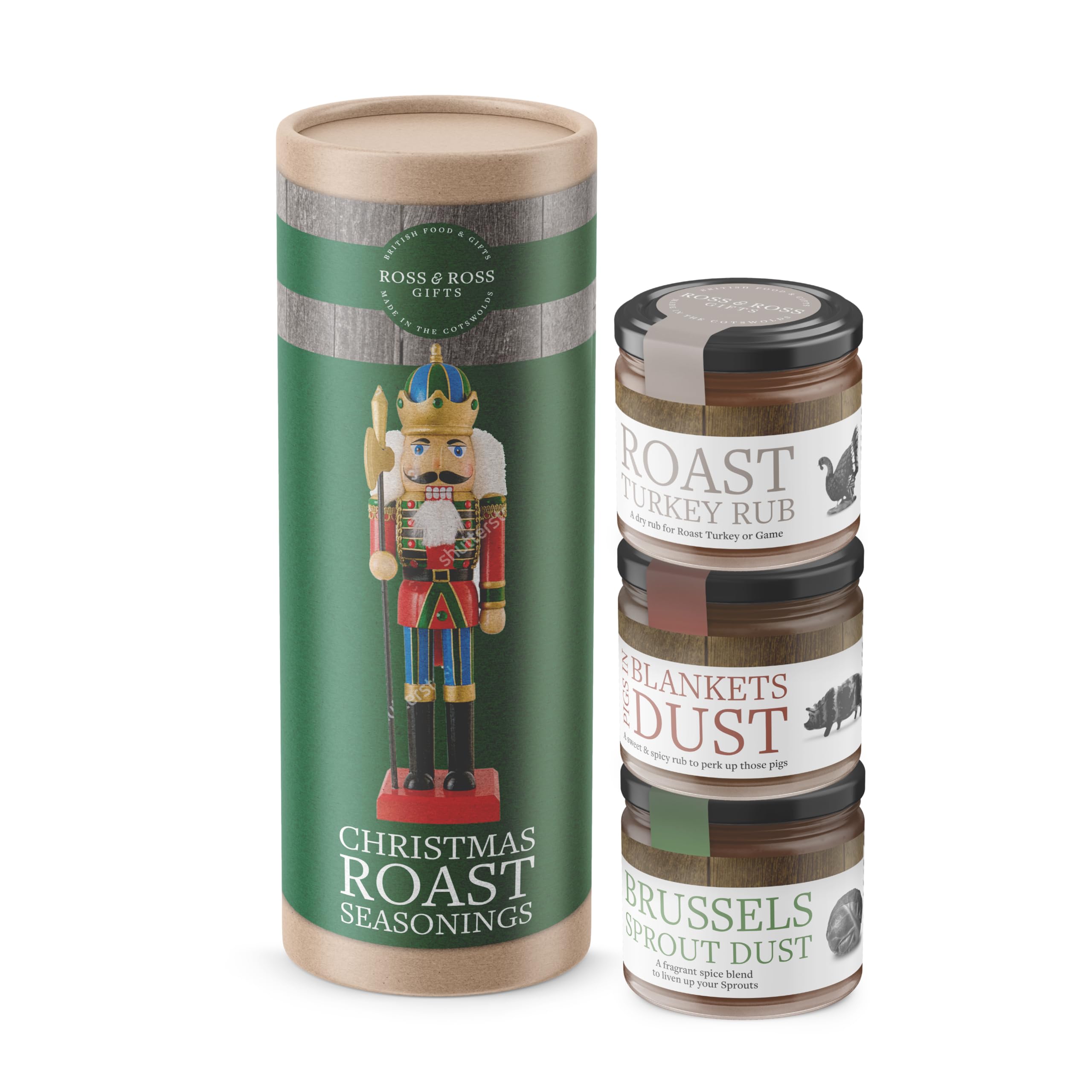 Ross & Ross Christmas Roast Seasonings Trio Tube - 3 x 50g Gourmet Spice Blends for Holiday Roasts