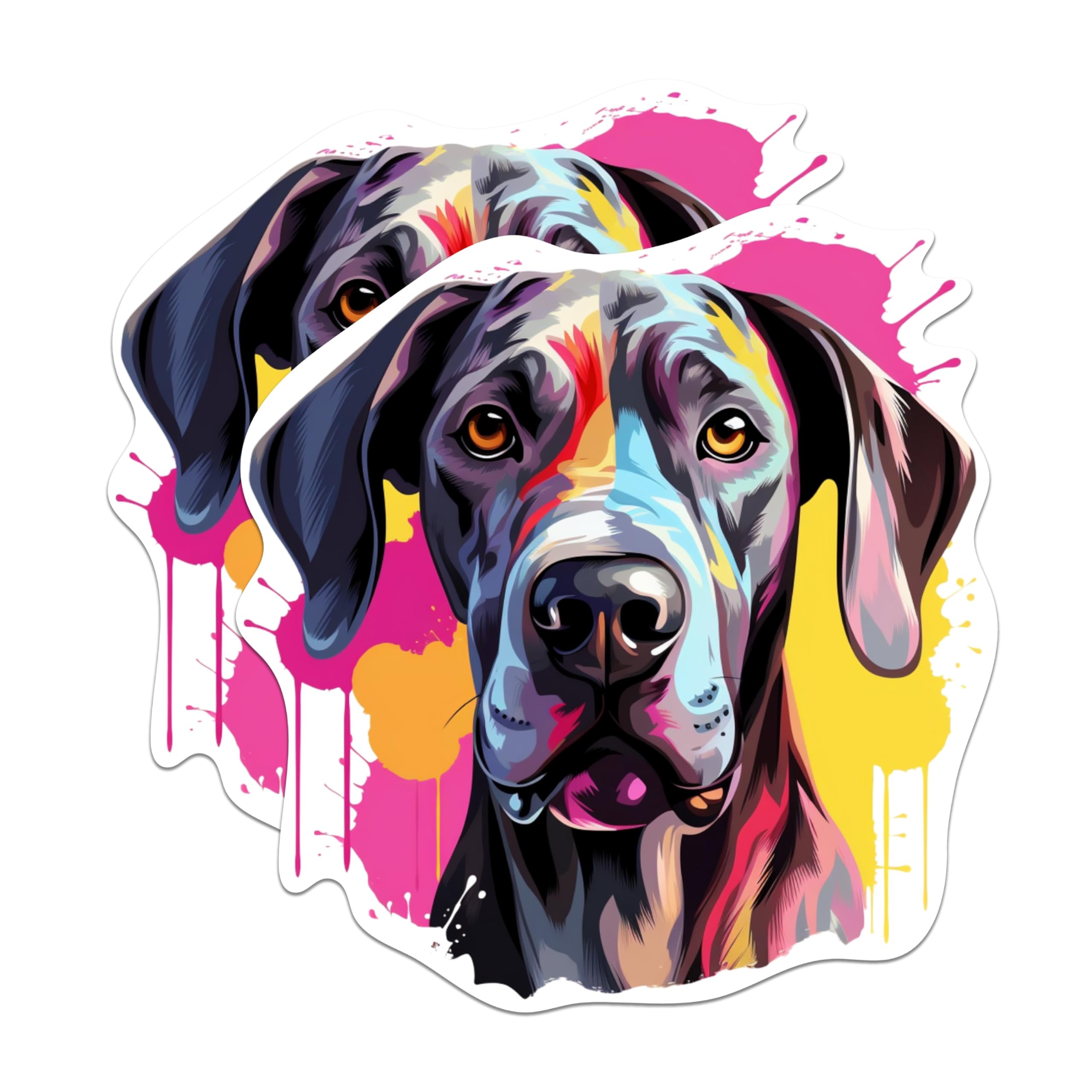 (2 Pack) Great Dane Dog Breed Stickers - 5 Inches On Longest Side - Choose from Over 100 Dog Breeds - for Cars, Trucks, Skateboards, Laptops - Made in USA - BMCS1869