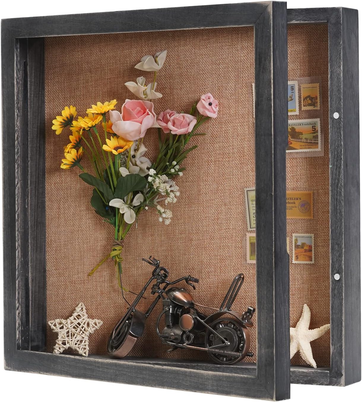 BECTSBEFF Large Shadow Box 16 x16, Hinged Shadow Boxes
