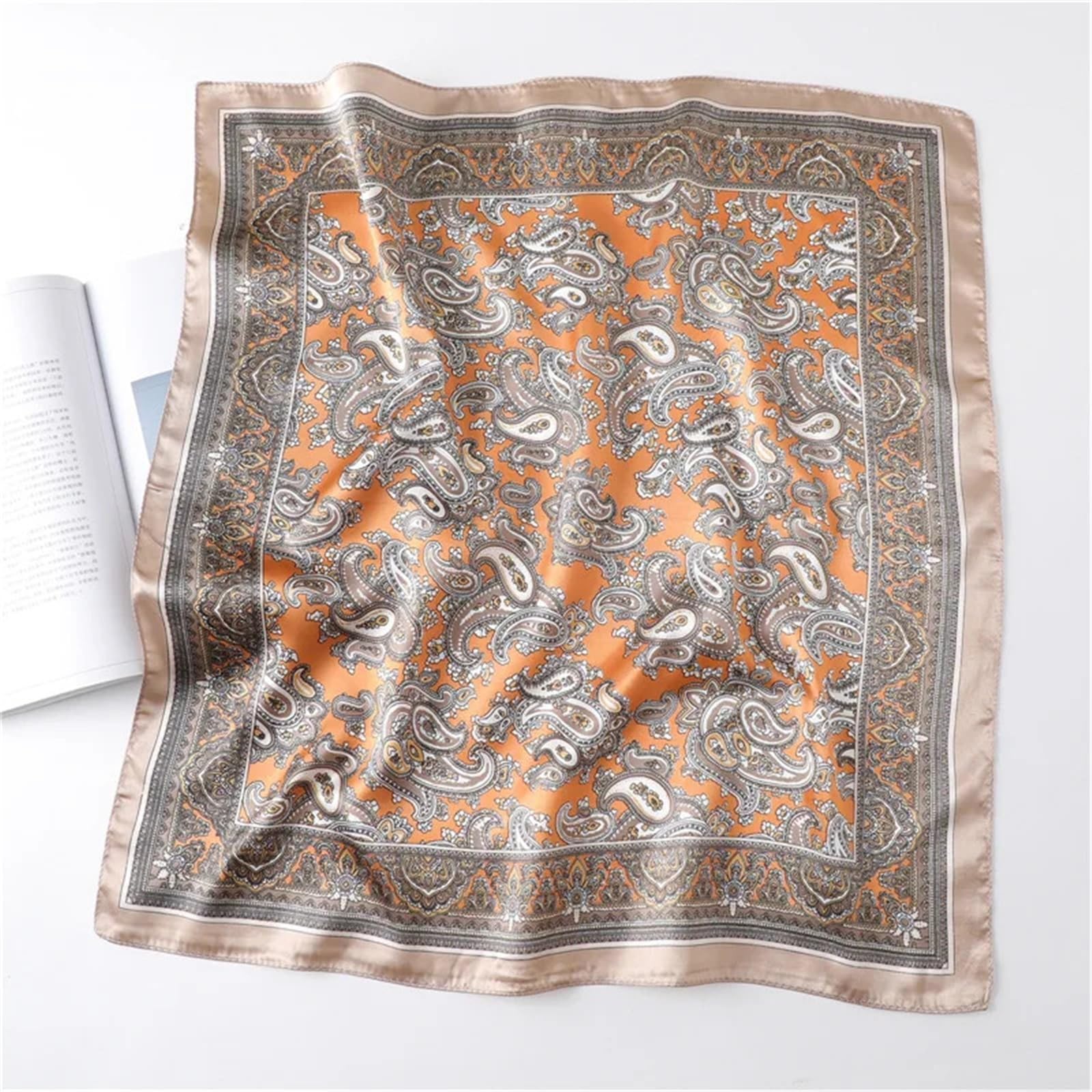 Generico Bufanda cuadrada de 60 x 60 cm con estampado de anacardos, pañuelo de cuello y chal para mujer