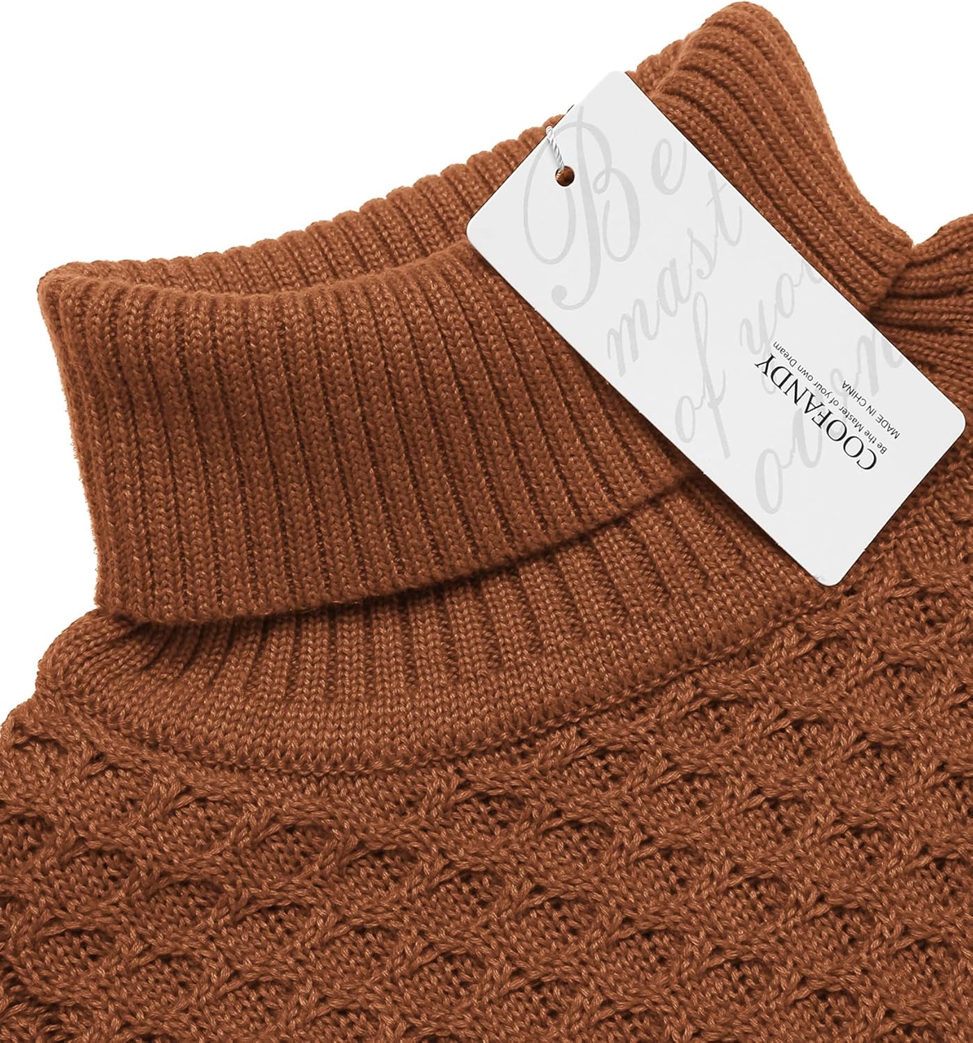 COOFANDY Men's Slim Fit Turtleneck Sweater Casual Knitted Twisted Pullover Solid Sweaters - Image 7