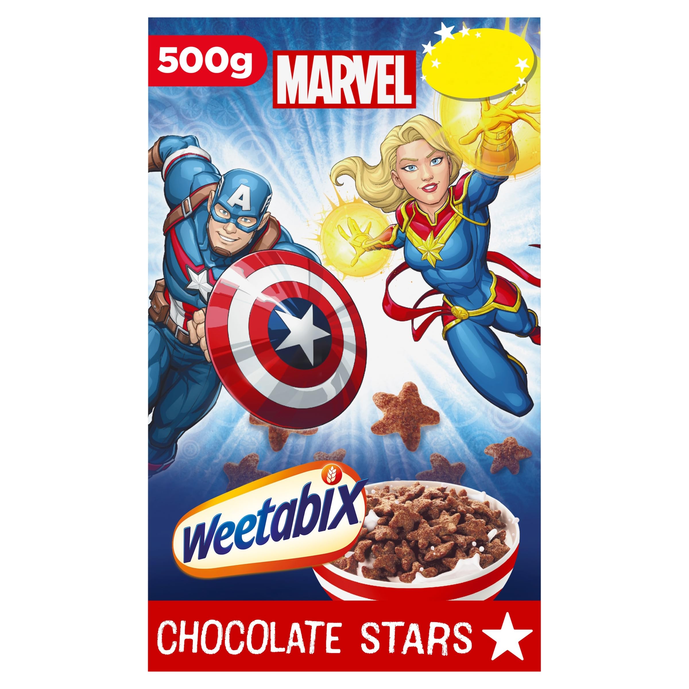 Weetabix Marvel Avengers Chocolate Stars Breakfast Cereal 500g - High Fibre