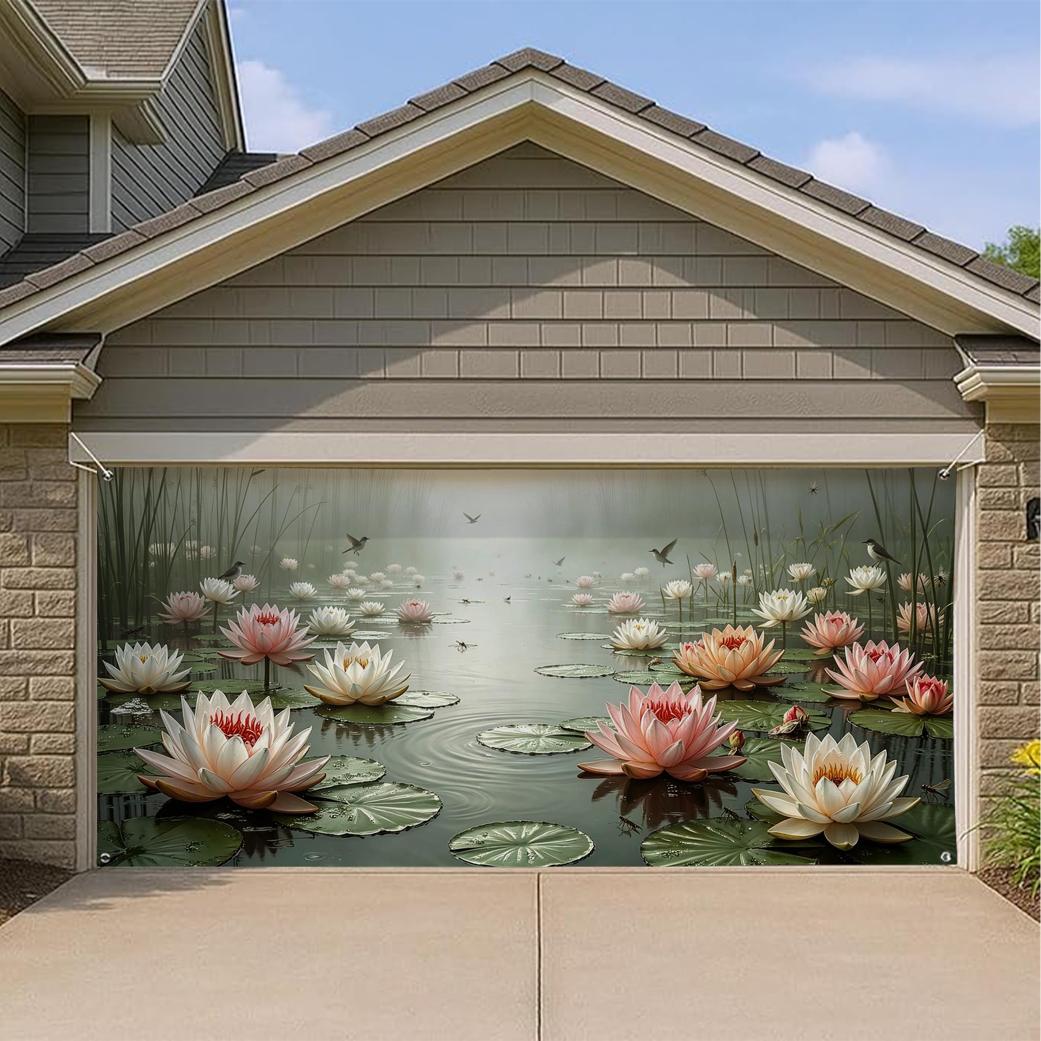 Housse de porte de garage nénuphar pour rénover une façade usée - 7