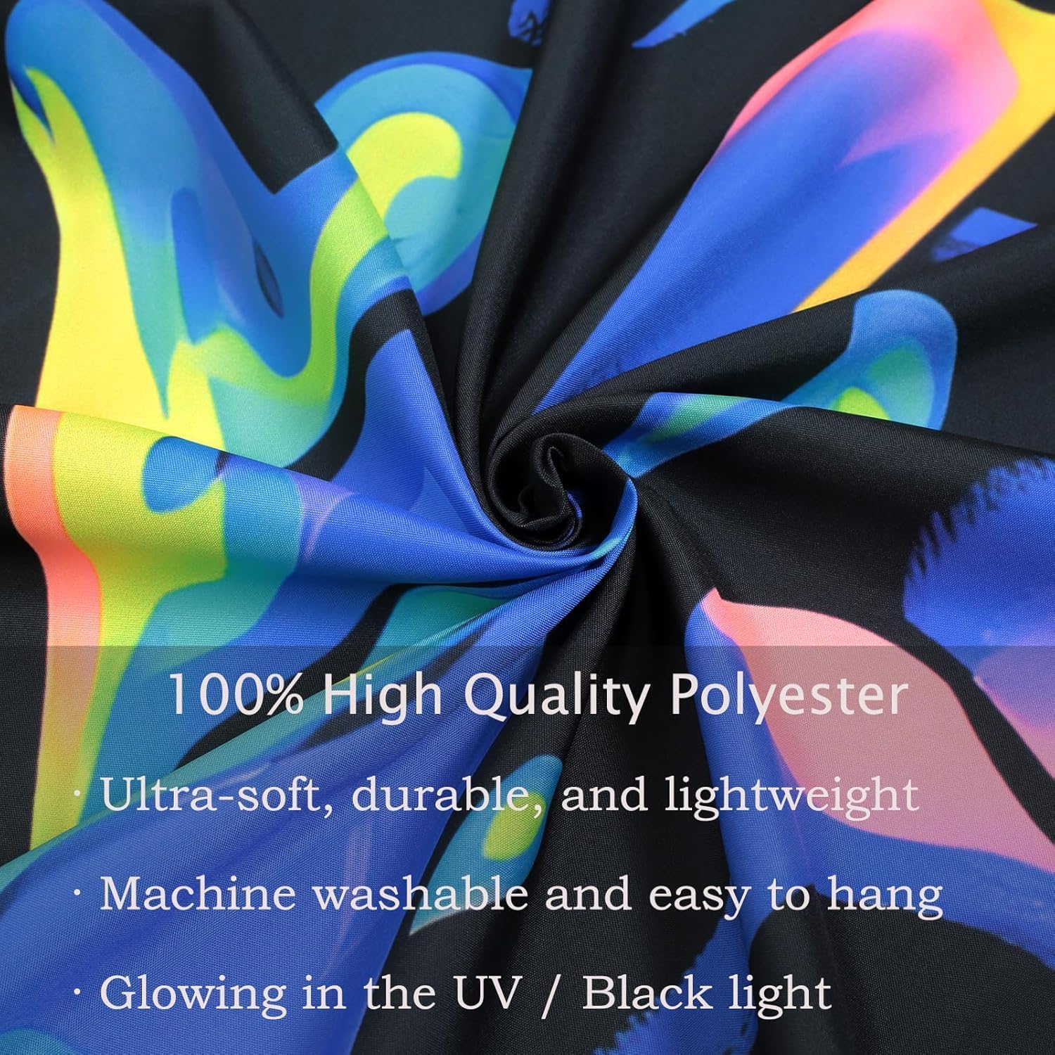SparkLia Blacklight Horror Skull UV Reactive Tapestry - Neon Glow in the Dark Spooky Wall Hanging for Bedroom & Living Room, Perfect for Party Backdrops - 51" x 59"