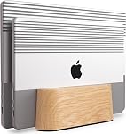 COREMINDED Support vertical réglable pour ordinateur portable – Support de bureau pour MacBook Ordinateurs portables pro/aériens et autres (Chêne solide)
