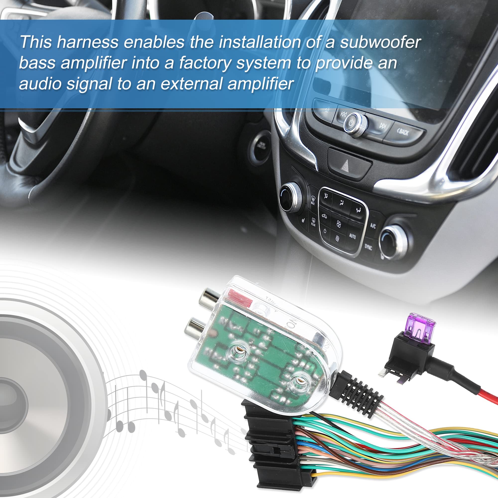 A ABSOPRO 1 Set Aggiunta Subwoofer Amplificatore Collegamento Diretto Cablaggio per Ford 70-5524