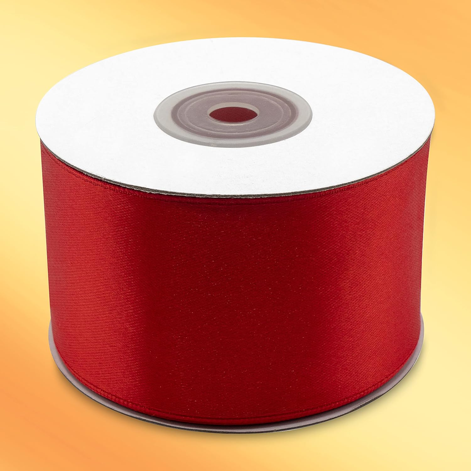 50 mm Red Satin Ribbon Roll 25 m Roll 5 cm Ribbon for Gift Idea, Wedding, Christening, Valentine's Day, Christmas, New Year, Favor, Spool