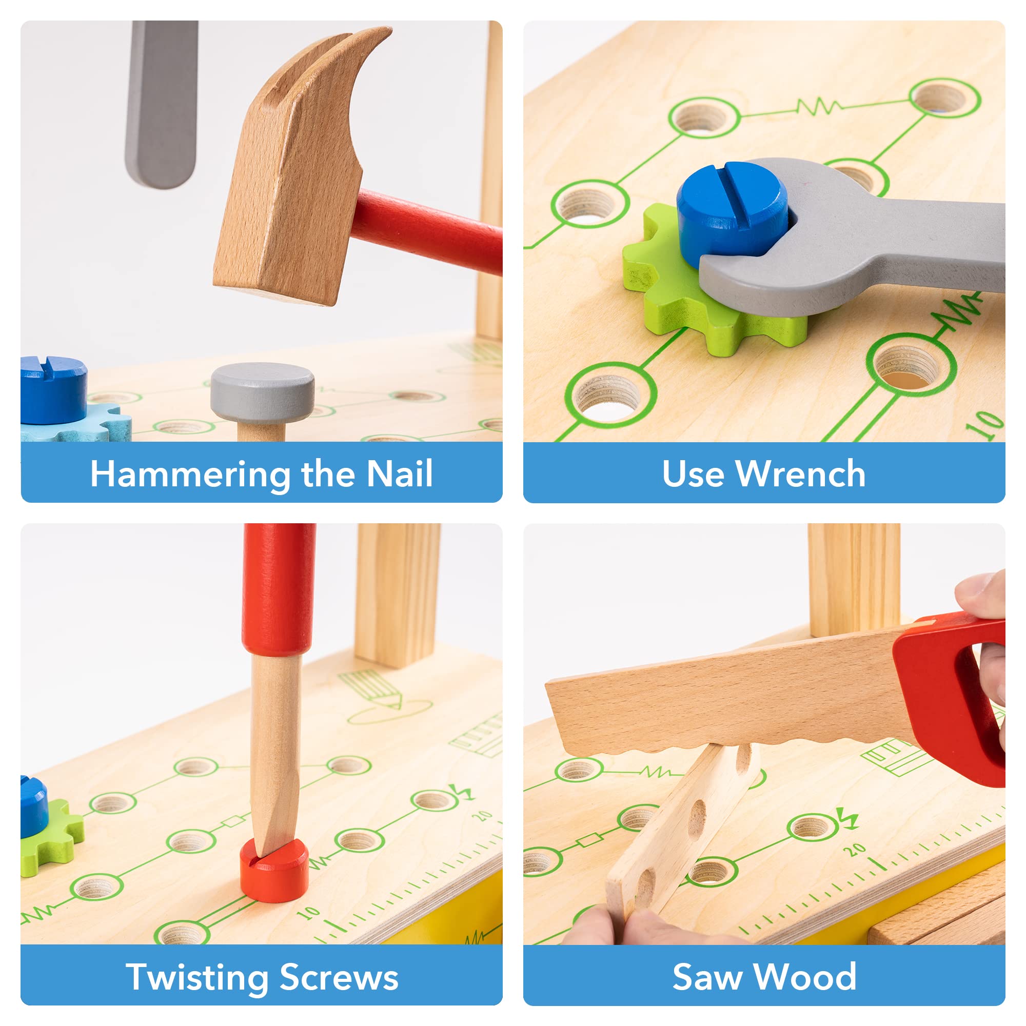 Juego De Herramientas Para Niños, Juego De Simulación, Juguetes De Herramientas De Madera Para Ninos Pequenos Con Caja De Herramientas Juguetes Educativos De Bricolaje Para Ninos Y Ninas De 3 4 5 Juego De Herramientas Para Niños, Juego De Simulación, Juguetes De Herramientas De Madera Para Ninos Pequenos Con Caja De Herramientas Juguetes Educativos De Bricolaje Para Ninos Y Ninas De 3 4 5