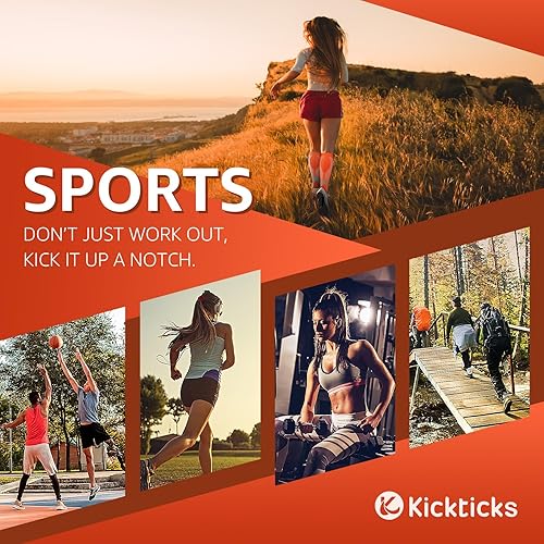 Miniatura 2 de Kickticks 4 pares de calcetines de compresión para mujer y hombre, unisex, 20-30 mmHg hasta la rodilla, tallas grandes, pantorrillas anchas para