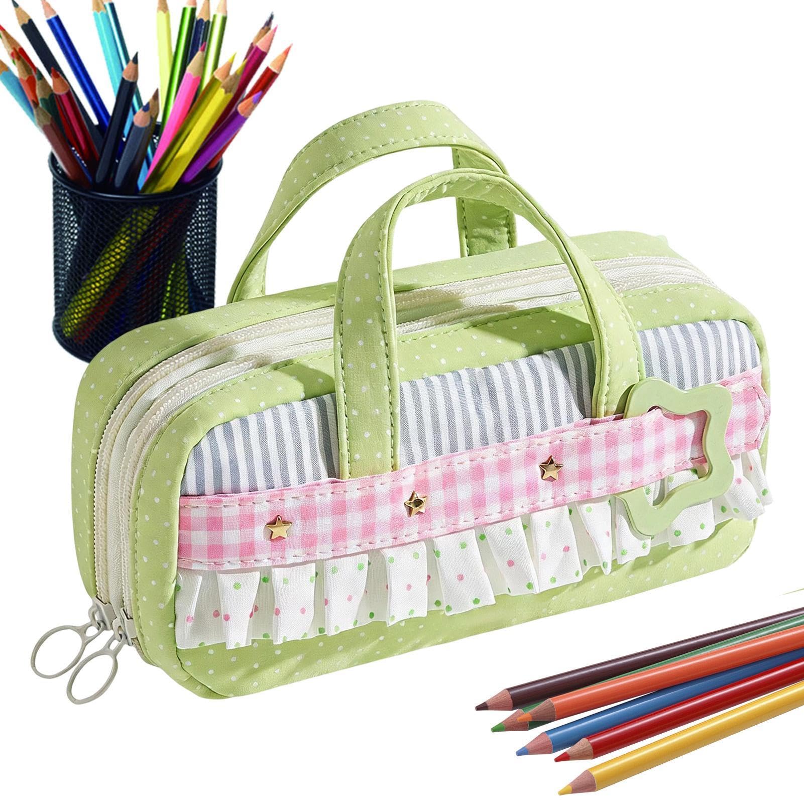 Niedliches Federmäppchen Tragbare, niedliche Aufbewahrungstasche im | Federtasche mit Tragegriff für Reisen, Schule, Büro, Hochschule, Zuhause, Kinder und Erwachsene