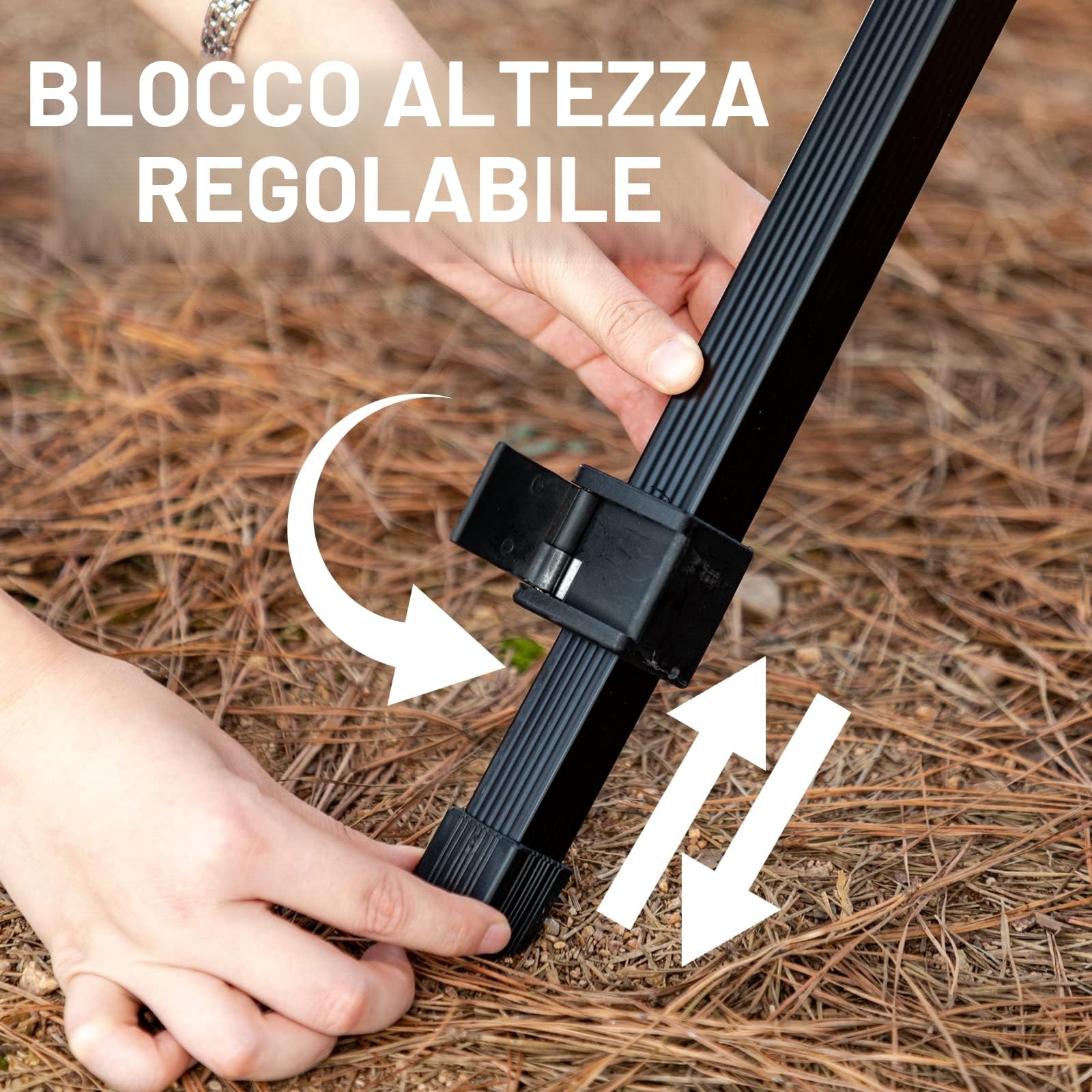 TIMBER RIDGE Tavolo da Campeggio Pieghevole Regolabile in Altezza, 4-6 persone Leggero in Alluminio per Campeggio, Picnic, Barbecue, Cortile, Feste, supporto 100 kg