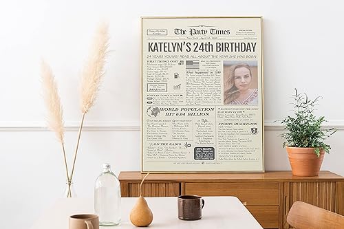 Miniatura 2 de TICKLIF Decoraciones de fiesta de cumpleaños personalizadas para ella, él, niña, niño, niño, niño, hijo, hija, póster personalizado con nombre,