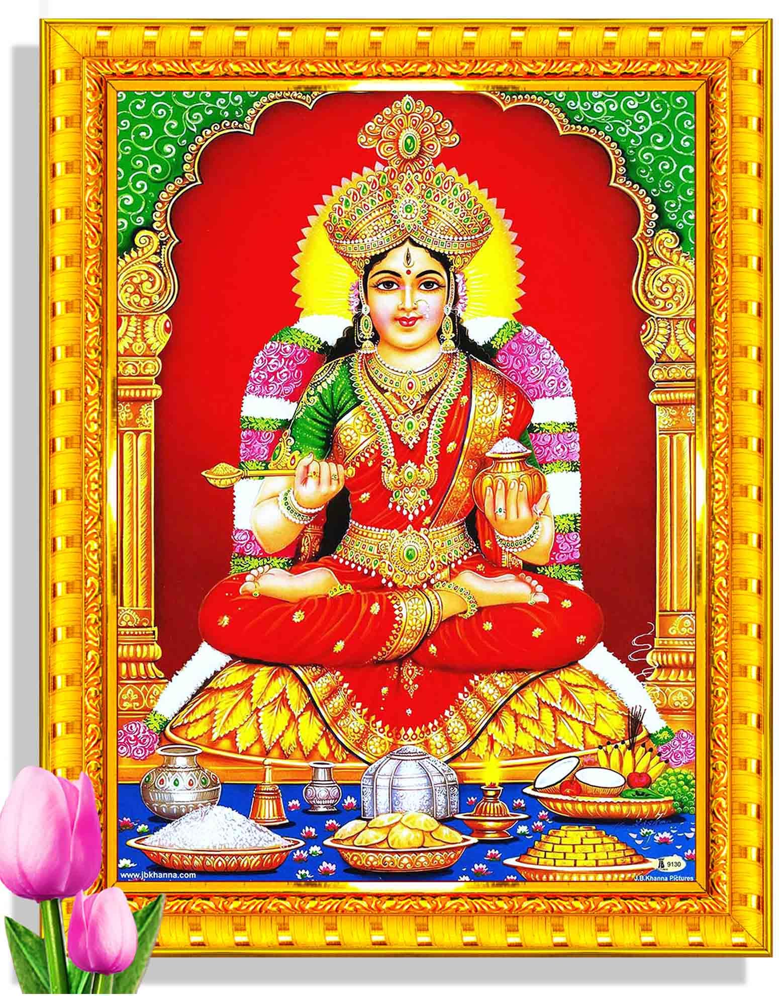 Pavan Photo Laminations Goddess Annapurna Devi Annapoorani Mata Maa Wall Painting Framed Home Decor (Wood,Matte,Gold,Big Size,10 x 12 Inch) R158M (B09DK8FK63) Amazon Price History, Amazon Price Tracker
