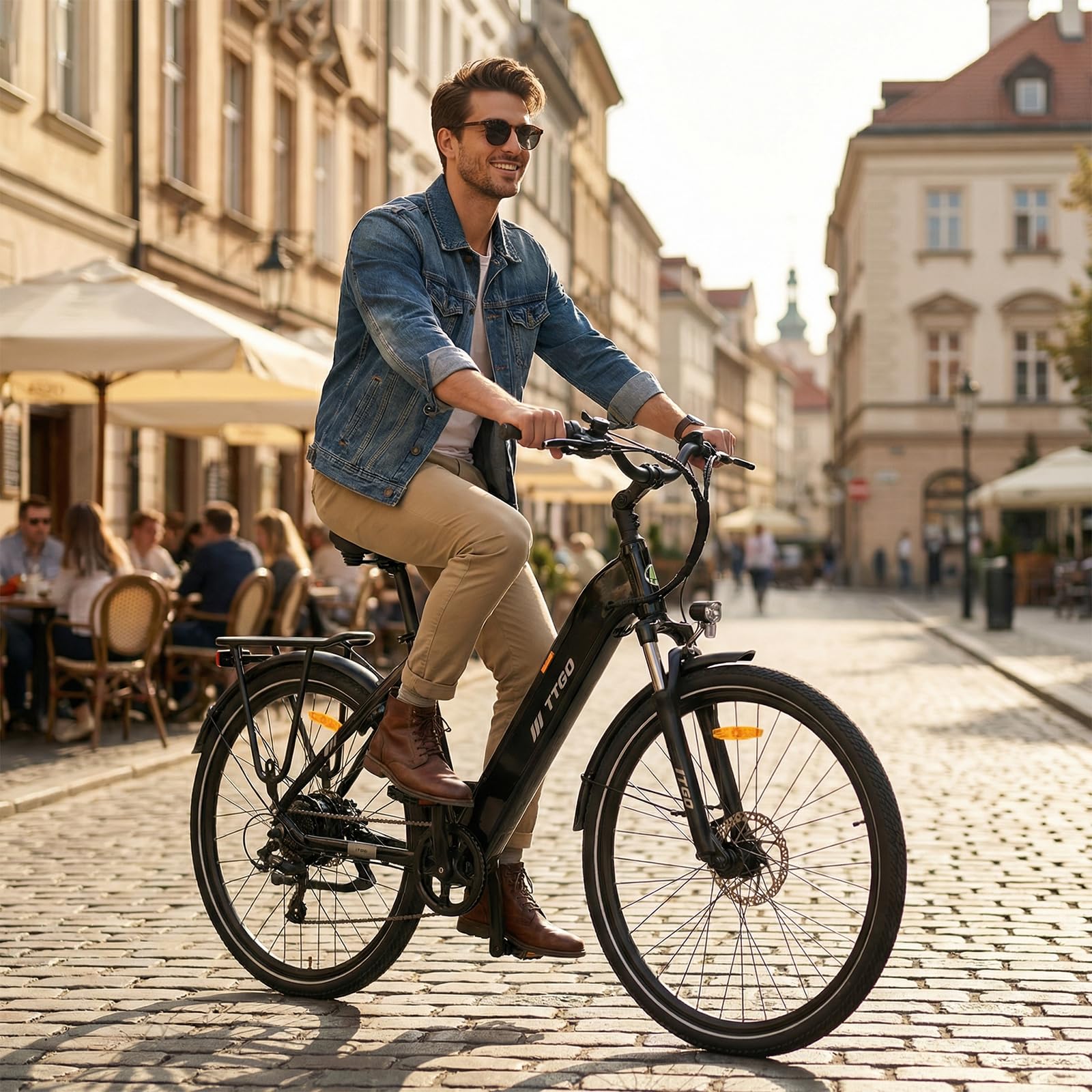 ttgo 28 Zoll E-Bike für Erwachsene, Elektrofahrrad 250W Motor 36V 18Ah Akku, 80–120 km Reichweite, 25 km/h City ebike mit 7-Gang Schaltung, LCD Display, E-Bike für Damen Herren, C3 SE