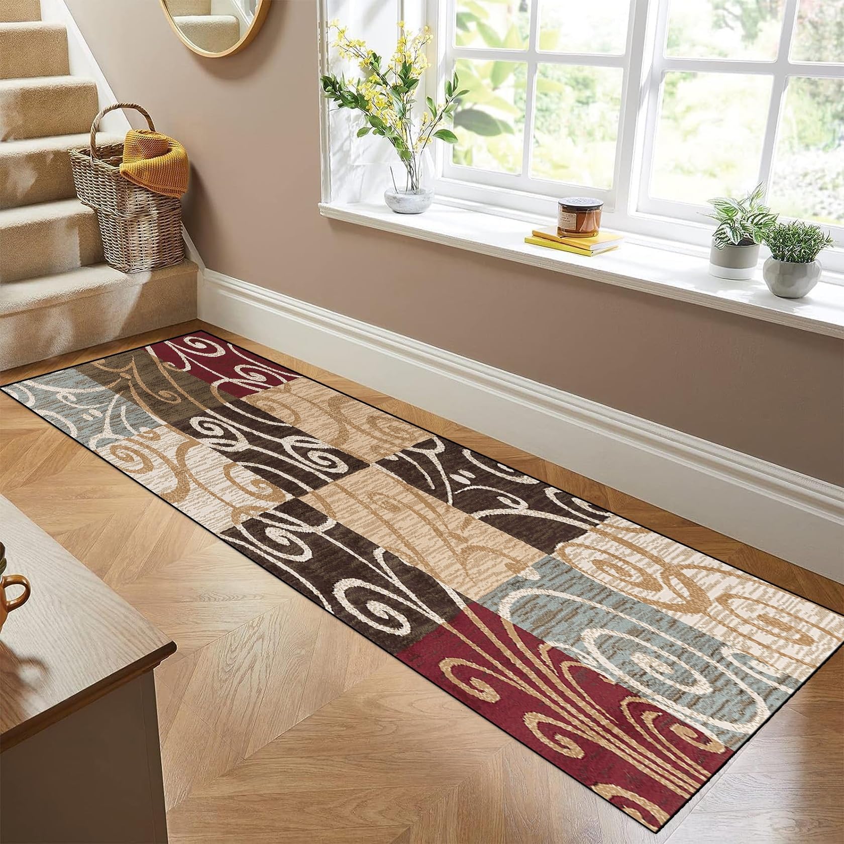 Tapis couloir long 70 x 440 cm antidérapant sur mesure pour cuisine