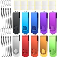 Uflatek Chiavetta USB 16 GB, 10 Pezzi 16GB PenDrive Ruotare 16 Giga Chiavette USB
