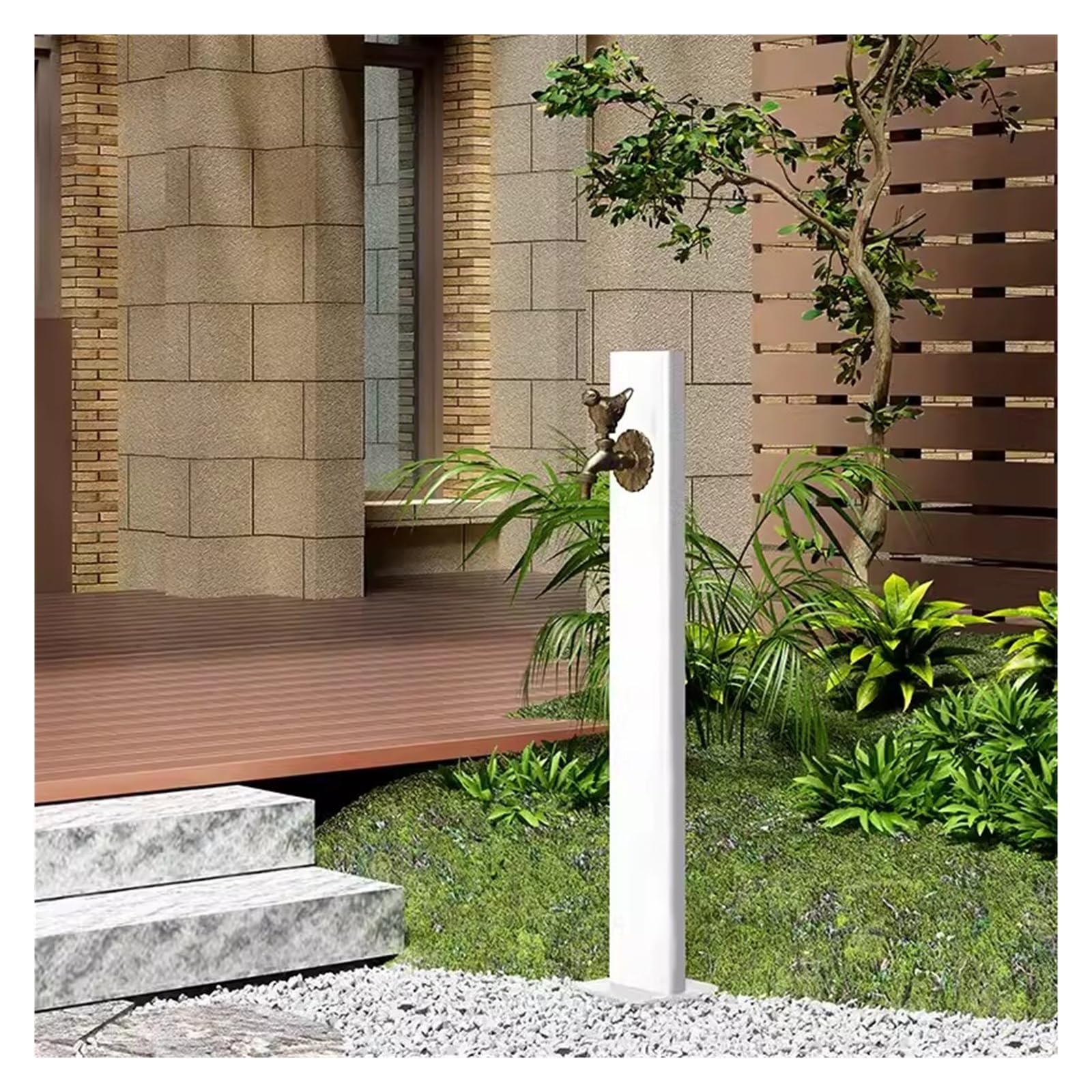 XBTGS Colonna d'acqua da giardino con rubinetto, Fontana del cortile idrante a prova di gelo, Supporto per tubo esterno con rubinetto in ottone, Rubinetto dell'acqua a pavimento per Park Farm