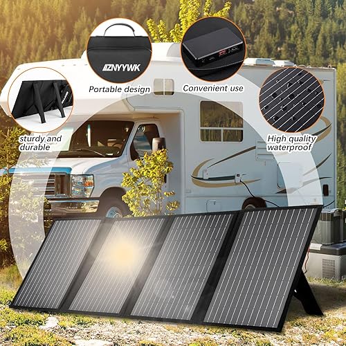 Miniatura 3 de Panel solar de 60 W y 18 V, cargador solar portátil plegable, impermeable IP65 y resistente al polvo, carga ultrarrápida con 2 salidas USB para