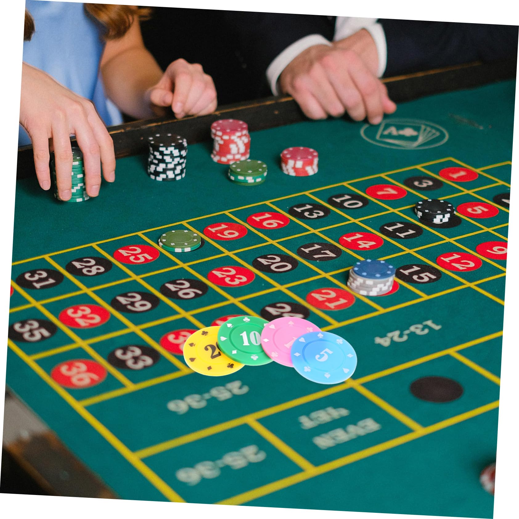 100 Jetons De Casino En PP – Valeurs Variées, Boîte Acrylique – Bingo, Roulette, Apprentissage Des Maths