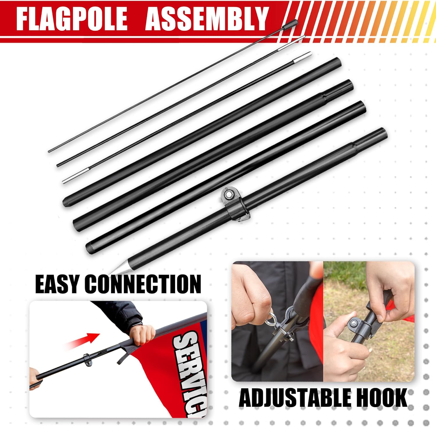 Anley 7.5 FT Tax Service Feather Flag Banner Kit - Outdoor Swooper Advertising Flags with Pole and Stake - Tax Preparation Sign for Offices, Tax Filing Assistance - Weather Resistant & Easy Setup