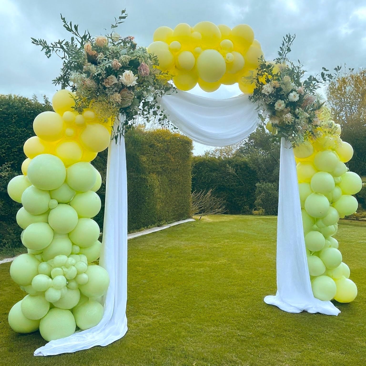 AMFIN (Pack of 50) Pastel Birthday Decoration Item Balloons - Green & Yellow 3